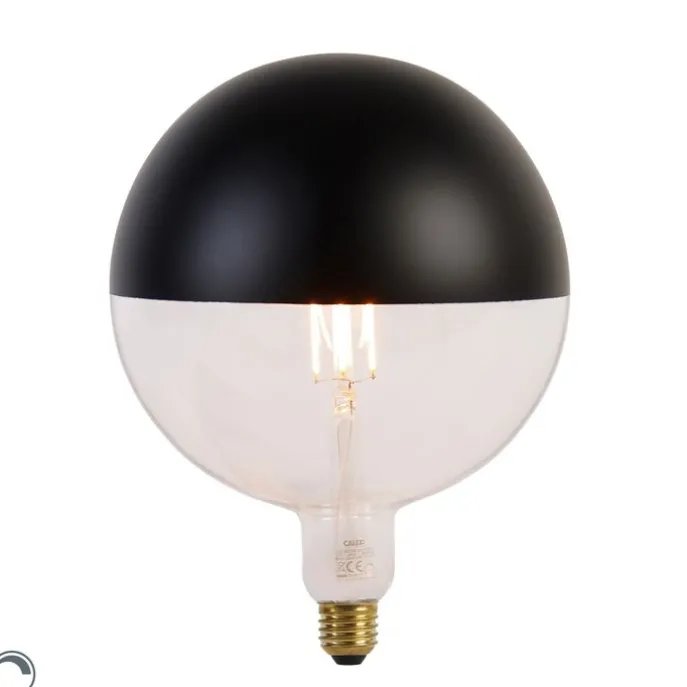 E27 dimbare LED lamp kopspiegel G200 zwart 6W 360 lm 1800K