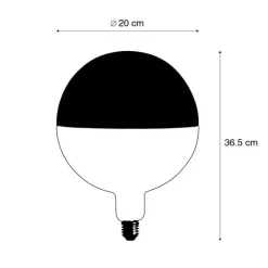 E27 dimbare LED lamp kopspiegel G200 zwart 6W 360 lm 1800K