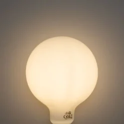 E27 dimbare LED lamp opaal G125 5W 450 lm 3000K