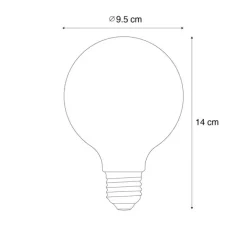E27 dimbare LED lampen G95 bruin 4W 120 lm 1800K