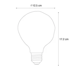 E27 dimbare LED lampen T125 bruin 4W 120 lm 1800K