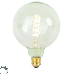 E27 dimbare LED spiraal filament lamp G125 groen 4W 180 lm 1800K