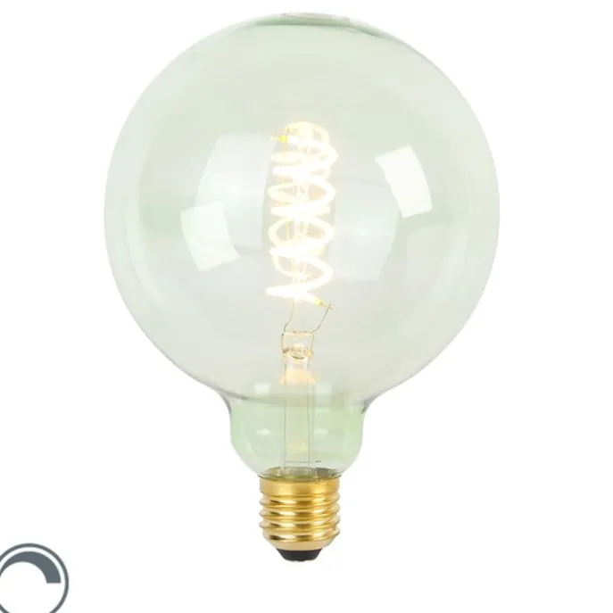 E27 dimbare LED spiraal filament lamp G125 groen 4W 180 lm 1800K