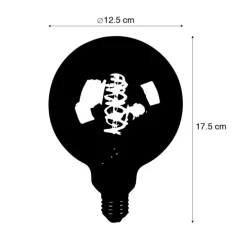 E27 dimbare LED spiraal filament lamp G125 groen 4W 180 lm 1800K