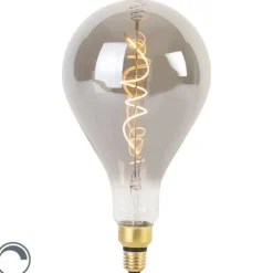 E27 dimbare LED spiraal filament lamp A165 smoke 4W 120 lm 1800K