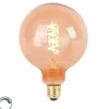 E27 dimbare LED spiraal filament lamp G125 roze 4W 180 lm 2100K