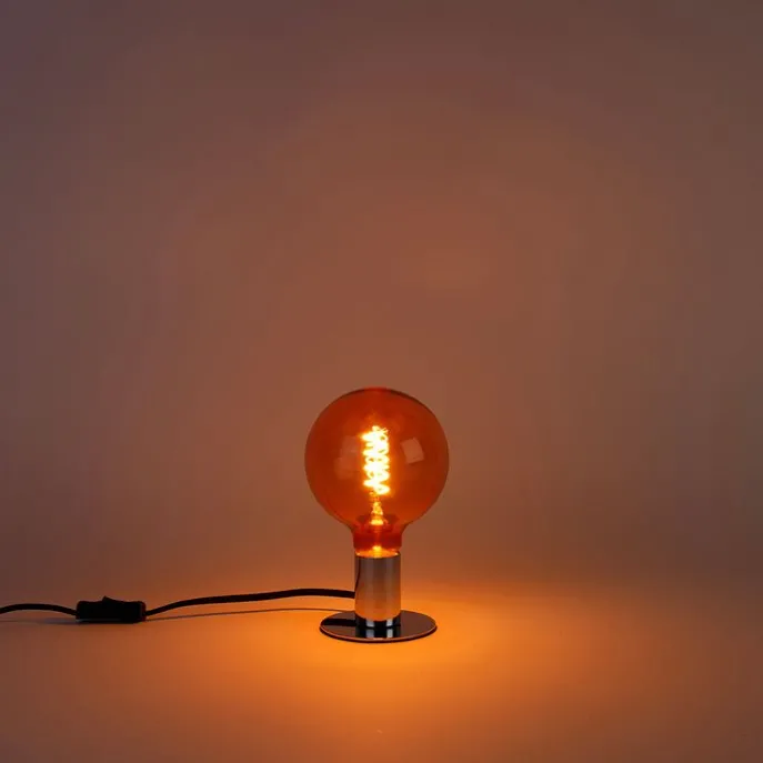 E27 dimbare LED spiraal filament lamp G125 roze 4W 180 lm 2100K