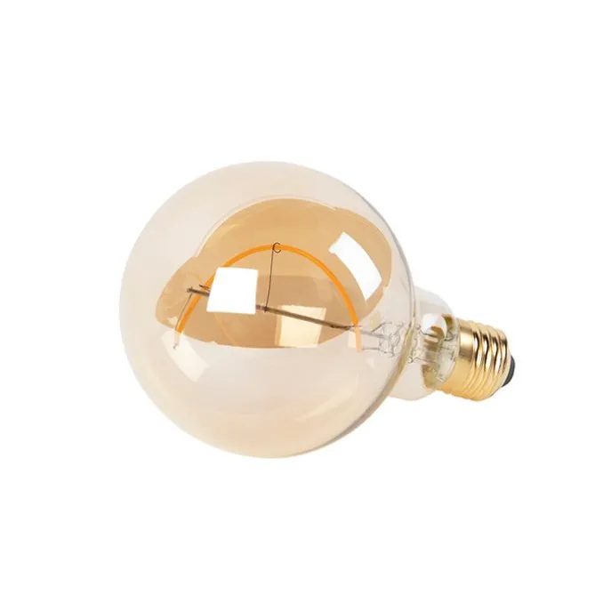 E27 dimbare LED spiraal filament lamp G95 goldline 4W 270 lm 2100K