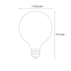 E27 dimbare LED spiraal filament G125 4W 270 lm 2700K