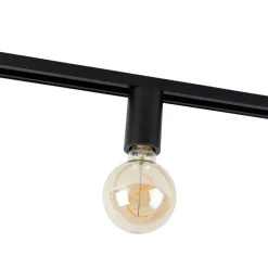 E27 fitting met rail ophanging voor 1-fase rail zwart - Iconic Jeana