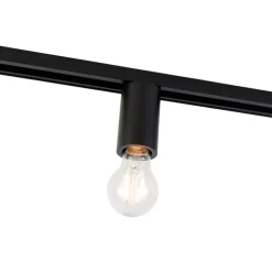 E27 fitting met rail ophanging voor 1-fase rail zwart - Iconic Jeana