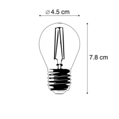 E27 LED lamp P45 helder 2W 200 lm 2700K