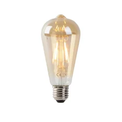 E27 LED lamp ST64 goud met schemersensor 4W 400 lm 2200K
