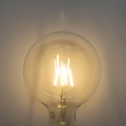 E27 3-staps dimbaar LED spiraal filament G125 4W 450 lm 2700K