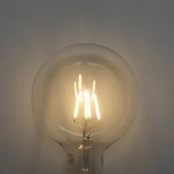 E27 3-staps dimbaar LED spiraal filament G125 4W 450 lm 2700K