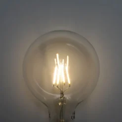 E27 3-staps dimbaar LED spiraal filament G125 4W 450 lm 3000K