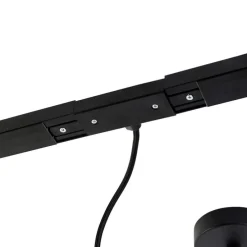 1-fase railsysteem donkerbrons met 4 spots en I voeding rond - Jeana