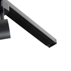 1-fase railsysteem zwart met 4 spots en I voeding vierkant - Jeana