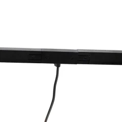 1-fase railsysteem zwart met 4 spots en I voeding vierkant - Jeana