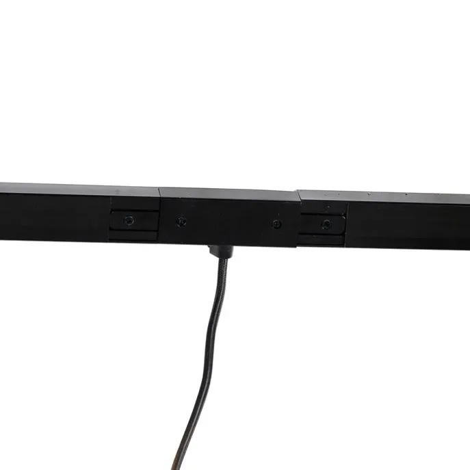 1-fase railsysteem zwart met 4 spots en I voeding rond - Jeana