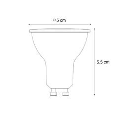 GU10 dimbare LED lamp lux sensor 3W 200 lm 2200K
