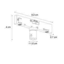 Hanglamp adapter rail zwart 1-fase - Slimline