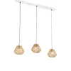 Hanglamp bamboe met wit langwerpig 3-lichts - Canna Diamond
