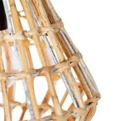 Hanglamp bamboe met wit langwerpig 3-lichts - Canna Diamond