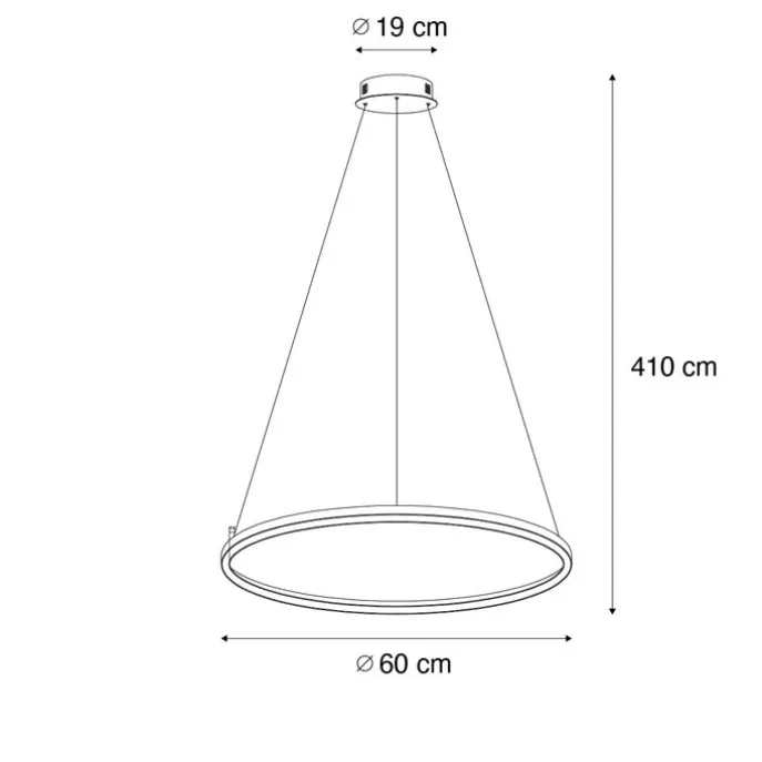 Hanglamp brons 60 cm incl. LED 3-staps dimbaar - Girello