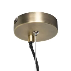 Hanglamp brons met amber glas 13-lichts - Bianca