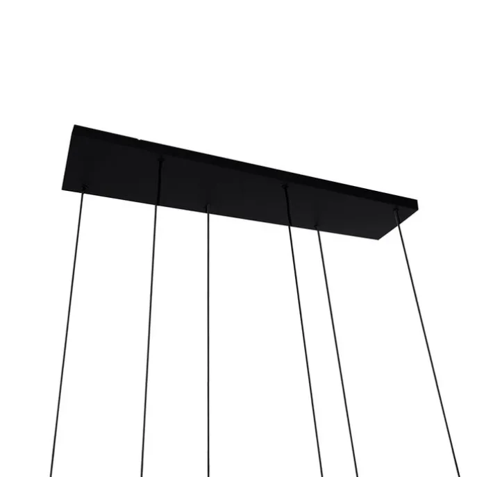 Hanglamp brons met taupe en beige 6-lichts - Ans