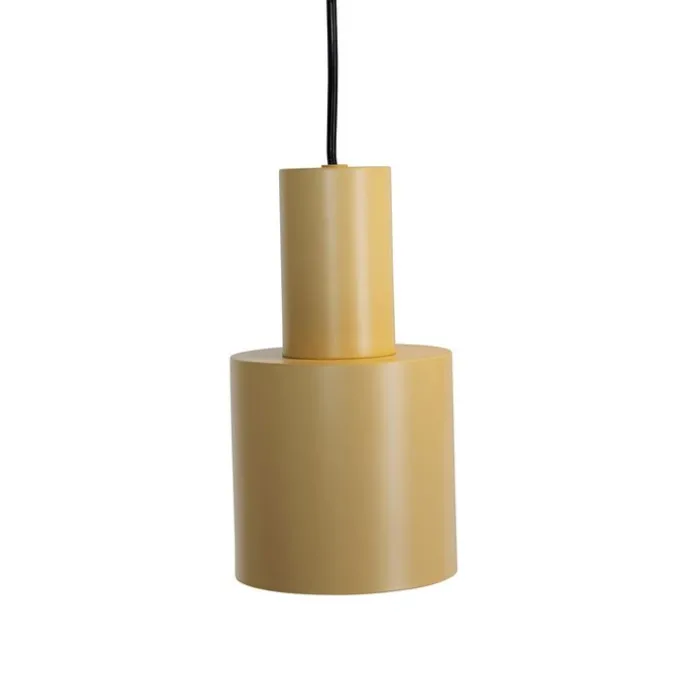 Hanglamp brons met taupe en beige 6-lichts - Ans