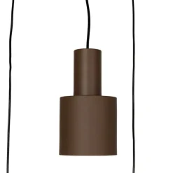 Hanglamp brons met taupe en beige 6-lichts - Ans