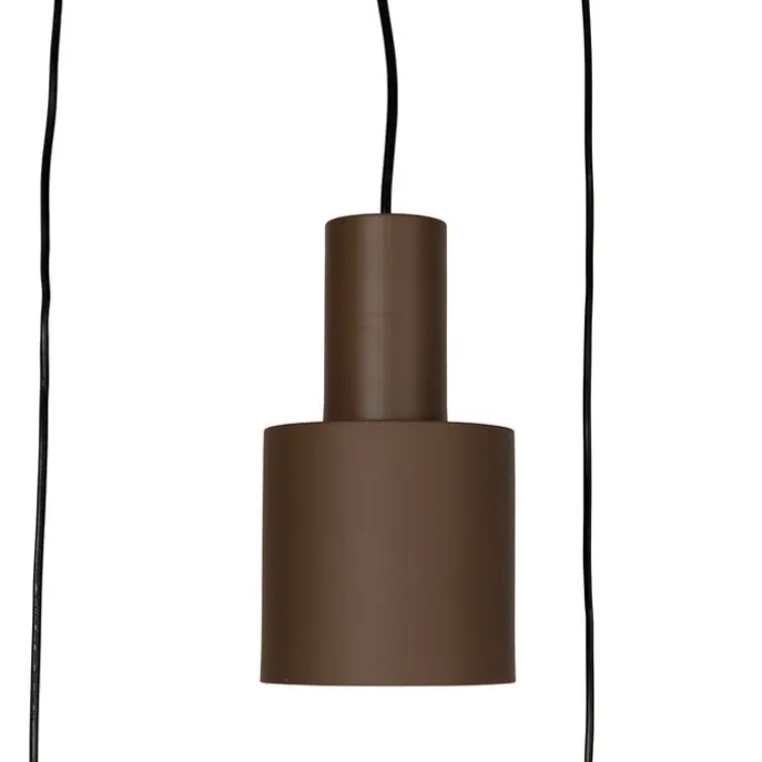 Hanglamp brons met taupe en beige 6-lichts - Ans