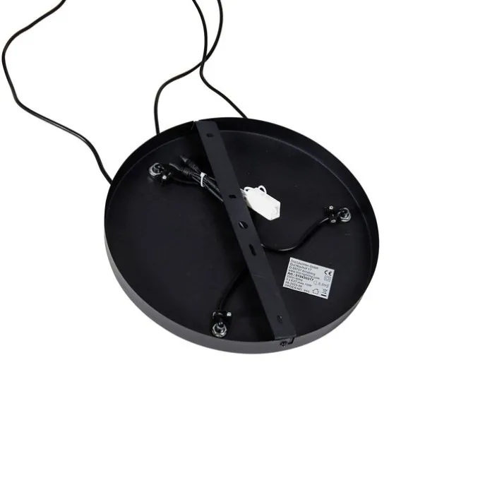 Hanglamp brons met taupe en beige 3-lichts - Ans