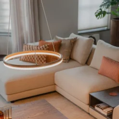 Hanglamp donkerbrons 60 cm incl. LED 3-staps dimbaar - Anello