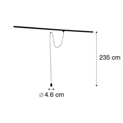 Hanglamp donkerbrons voor railsysteem 1-fase - Iconic Cavalux