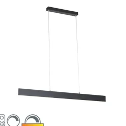 Hanglamp donkergrijs incl. LED met afstandsbediening - Casper