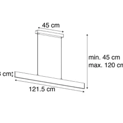 Hanglamp donkergrijs incl. LED met afstandsbediening - Casper