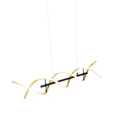 Hanglamp goud incl. LED 3-staps dimbaar in kelvin - Henk