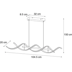 Hanglamp goud incl. LED 3-staps dimbaar in kelvin - Henk