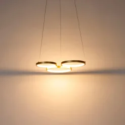 Hanglamp goud incl. LED 3-staps dimbaar 3-lichts - Rondas