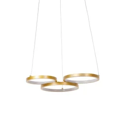 Hanglamp goud incl. LED 3-staps dimbaar 3-lichts - Rondas