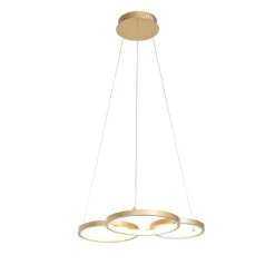 Hanglamp goud incl. LED 3-staps dimbaar 3-lichts - Rondas