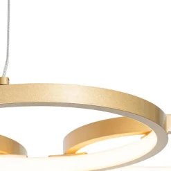 Hanglamp goud incl. LED 3-staps dimbaar 3-lichts - Rondas