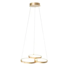 Hanglamp goud incl. LED 3-staps dimbaar 3-lichts - Rondas