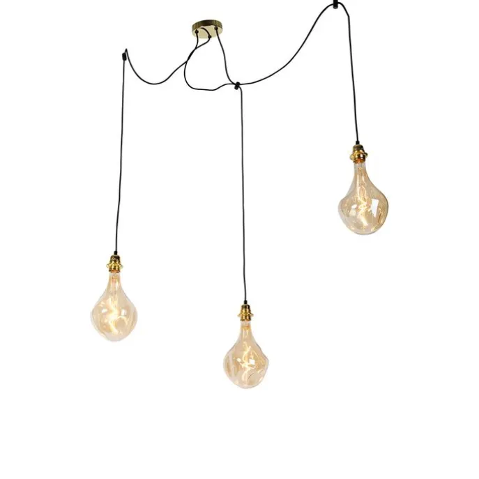 Hanglamp goud 3-lichts incl. LED goud dimbaar - Cava Luxe