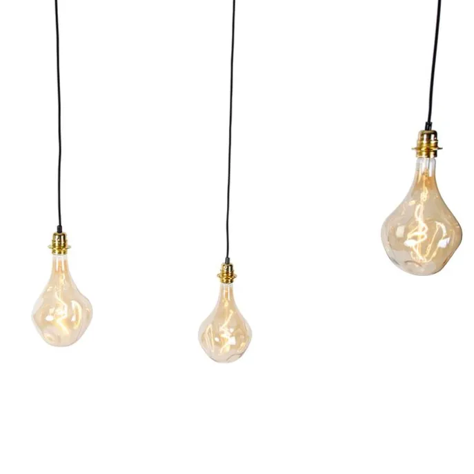Hanglamp goud 3-lichts incl. LED goud dimbaar - Cava Luxe