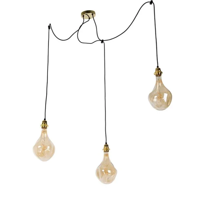 Hanglamp goud 3-lichts incl. LED goud dimbaar - Cava Luxe