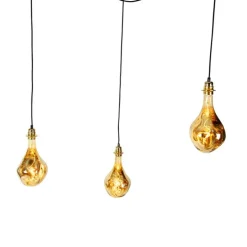 Hanglamp goud 3-lichts incl. LED spiegel goud dimbaar - Cava Luxe